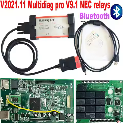 v2021.11 VCI Multidiag Pro TCS PRO 2017 R3 with Keygen OBD2 Scanne Double PCB V9.1 NEC Relay Bluetoo