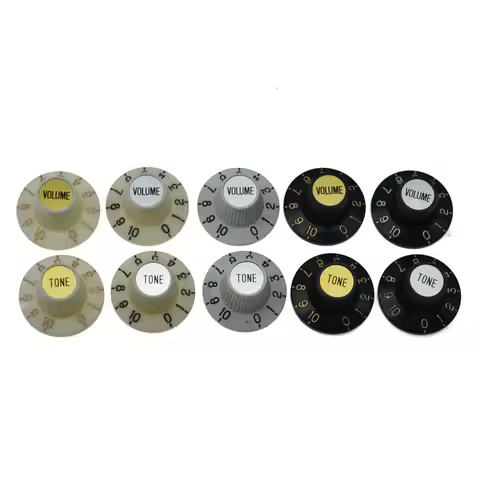 KAISH 18/24 Splines Black/White/Aged White Guitar Witch Hat Knobs Top Hat Knobs for Gibson Epiphone 