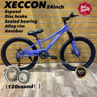 XECCON BASIKAL 24inch /Mountainbike 3x7speed /Disc brake/Basikal gear/MTB/Basikal budak 9tahun ke at
