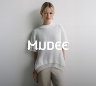 MUDEE เสื้อคอกลมลินิน แต่งยางยืดเอวหน้า