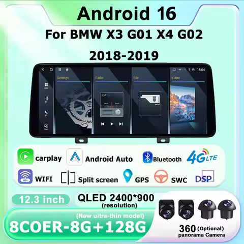 Carplay Car Video Multimedia Android 16 For BMW X3 G01 X4 G02 2018-2019 Player GPS Navigation WiFi B