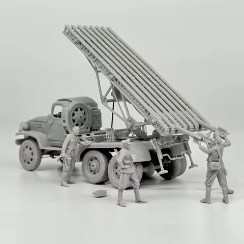 1/72 Scale WW2 Soviet Katyusha BM-13 Multiple Rocket Launchers and Soldiers Resin Model Kit Miniatur