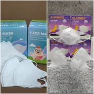 masker duckbill 3ply anak-anak polos &amp; motif per 1 pcs - putih