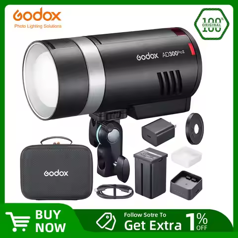 Godox AD300PRO II 300Ws Portable Strobe Light TTL HSS 1/8000s 2.4G Wireless with RGB LED & 3000mAh B