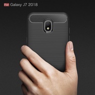 Carbon Brushed Casing Samsung Galaxy J3 J4 J6 J7 J2 Pro J8 A6 A7 A9 A8 Plus A8+ 2018 Soft Phone Case Cover