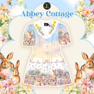 MYT x BLT BRAND : [BT430] : Abbey Cottage : Mini Dress : มินิเดรส เดรสสูทพิมพ์ลายกระต่าย ปกปักดอกไม้