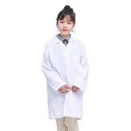 White Lab Coat kids Long Sleeve Pockets Lab Uniform Clothing