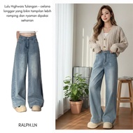 Yoyo Lulu Premium High-Waisted Baggy Jeans Unisex Loose Wide Leg Korean Style