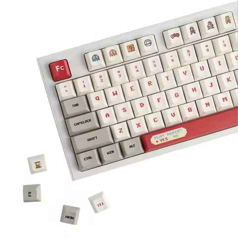 YMDK 153 Keys Gameboy Retro Style Dye Sub Gaming Keycaps Thick PBT Cherry Profile Key caps For TKL G