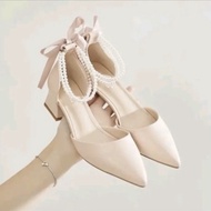 5p square toe pearl strap high heels - code V41 VP Shoes