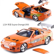 Jada 1:24 Fast and Furious Brian’s 1995 Toyota Supra High Simulation Diecast Metal Alloy Model Car K