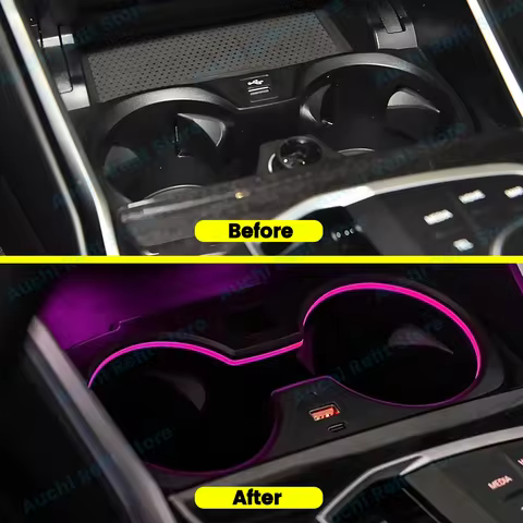 11 Colours LED Cup Holder Lamp For BMW 2/3/4 Series i3 i4 G20 G22 Car Cup Frame Decoration Ambient L