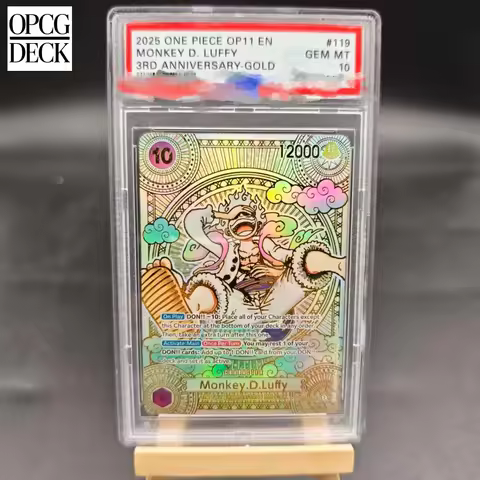 DIY ONE PIECE Rating Card MONKEY D. LUFFY 3RD ANNIVERSARY-GOLD OP05-119 EN Collection Card Copy 10Po