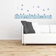 Smart Design創意無痕壁貼◆音樂鳥五線譜 1張 8色可選 長約90公分