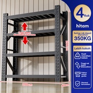 Freemax Rak Gudang Heavy Duty Serbaguna 800KG! Baja Kuat Strip Dingin + Penyangga Miring Stabil Maks