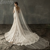 White Ivory Wedding Accessories Rhinestone Appliques Bridal Shoulder Veil Cathedral Tulle Long Cape