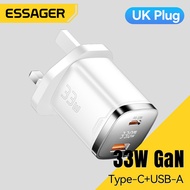Essager 33W เครื่องชาร์จ GaN USBA Type Cเครื่องชาร์จดิจิตอล QC4.0 PD3.0ชาร์จเร็วสำหรับ IPhone16 15-8