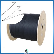 Fiber Cable 1KM 1000m 1 Core 3 Steel Pure Black Wire Outdoor Single Core FOC Fiber Optic Drop Cable