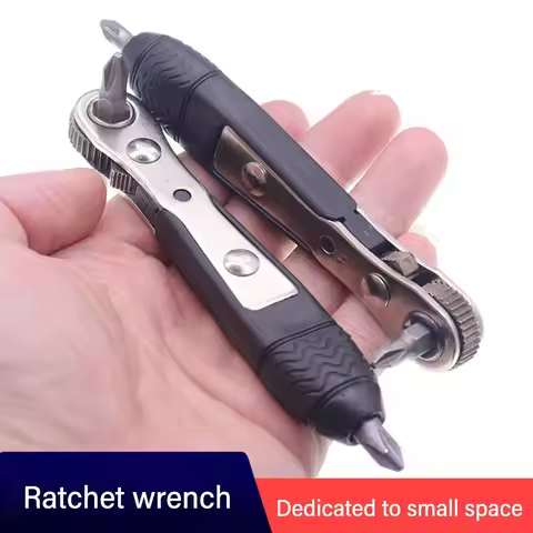 Batch Socket Ratchet Screwdriver 36-tooth with Batch Socket Two-way Screwdriver L-shaped Turning Wre