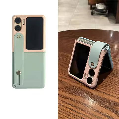 Luxury Korean Simple Color Blocking Wrist Portable Phone Case for OPPO Find N2flip N3Flip N2 Flip N3