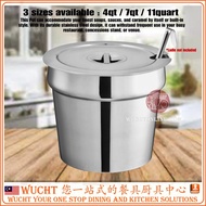 【WUCHT】Stainless Steel Bain Marie Pot with Lid Soup Station Soup Pot 4qt 7qt 11quart