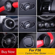 For MINI Cooper Hatchback F56 Whole Inner Carbon Fiber Sticker Decal Cover Handle Vent Console Panel