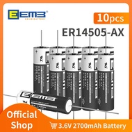 10PCS EEMB er14505-ax 3.6V size AA 2700mAh Lithium Battery ER14505 with AX Pin Batteries Non recharg
