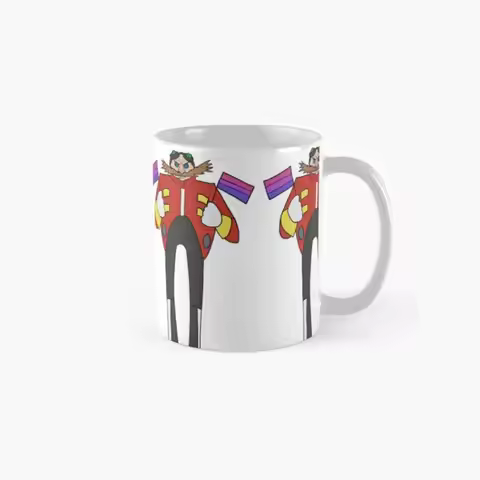 Bisexual Eggman Sonic Fandub Design Clas Mug Handle Round Tea Picture Photo Image Gifts Simple Coffe