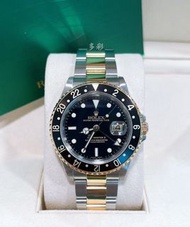 👑[現貨]🔥🔥Rolex GMT-Master II 勞力士格林尼治II型 16713LN 黑面 40mm錶徑 皮蛋圈 間18K黃金 單錶 rolex submariner/rolex datejus