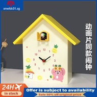 [48H Shipping]Cuckoo Wall Clock Living Room Bedroom Alarm Clock Children Student Bird Hourly Chiming Desk Clock Clock Creative Simple Clock