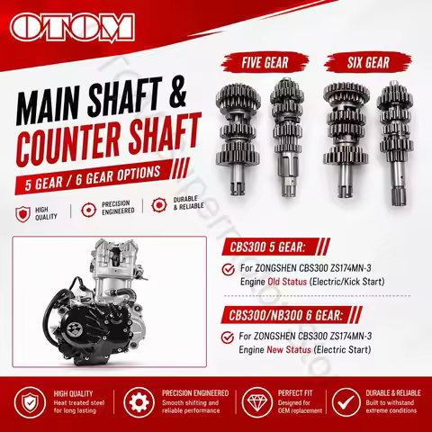 CBS300 ZS174MN-3 NB300 ZS174MN-5 Motorcycle Mainshaft Countershaft Main Counter Shaft 5/6 Gear Trans
