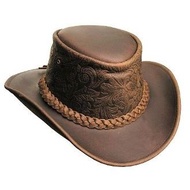 Genuine cowhide cowboy hat, crazy hourse type, middle braid model