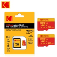 KODAK Micro SD Card RED Memory Card with Adapte 32GB MicroSDHC 64GB MicroSDXC MicroSD C10 A1 TF Flash Cards Cartao De Memoria