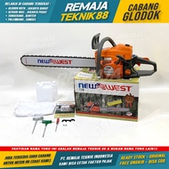 MESIN CHAINSAW NEW WEST 728 26" WOOD SAW MACHINE/ + BAR + 26 INCH CHAIN