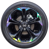 22 eleventh generation Civic wheel stickers 17-inch rims22 eleventh generation Civic wheel stickers 56.6cm Wheels Cool Colorful Decoration High-Quality wheel stickers Black Modified 10.18