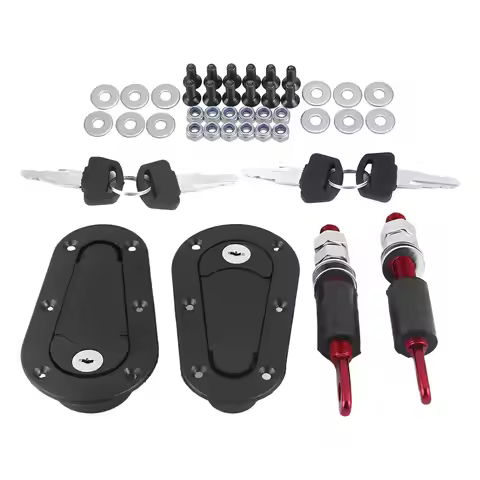 Flush Mounted Engine Hood Bonnet Quick Release Latch Pin Locking Kit With Keyhole for Racing Car New
