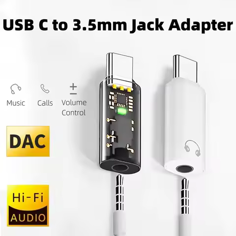 USB C Type-C to 3.5mm TRRS Audio Jack Headphone DAC Adapter Support Listening to Music and Calls for