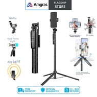 Amgras Tripod S02 Pro Selfie Stick Tripod For Phone 1900mm stretchable with remote shutter For Phone