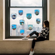 環遊世界玻璃貼系列銀亞洲 窗戶玻璃貼9入 台北101免膠靜電貼