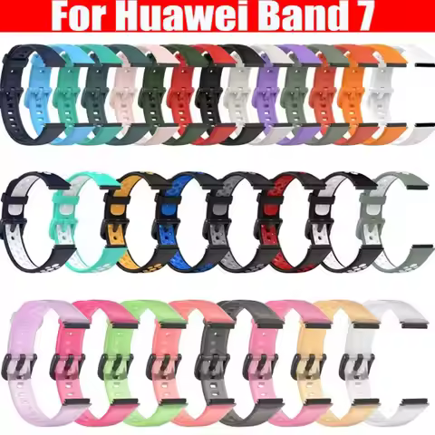 Silicone Watch Straps For Huawei Band 7 Replacement Accessories Adjustable Wristbands Sport Watchban