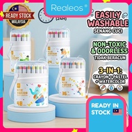 Realeos Silky Crayon Kids school Washable & Non-Toxic Kids Drawing Set 12/24/36 Colors Krayon Budak 