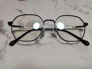 3 全黑文青 斯文 復古  不規則 alloy titanium  款 多邊形 眼鏡 眼鏡框 超輕 中性 unisex 男 女 均可 X 無品牌 X no brand  puma Uniqlo 平光 