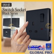 SIRIM IMITOS BR SERIES Full Black Series Switch Socket Switches Wall Socket Black Switch Multi Switc
