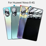 For Huawei Nova 8 4G Back Battery Cover Rear Door Case Back Battery Housing Nova 8 5G Replacement Parts Camera Lens