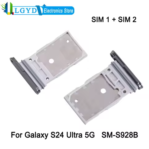 Dual SIM Card Tray For Samsung Galaxy S24 Ultra 5G SM-S928B Phone SIM1 + SIM2 Card Tray Replacement