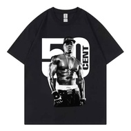 【Cod】 Rapper 50 Cent European And American Rapper Pattern Printed Milk Silk Large Size Casual Short-