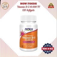 Now Foods Vitamin D3 D-3 10000 IU 120 Softgels Original Bone D Supplement