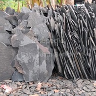 batu alam templek hitam untuk garasi,dinding,lantai