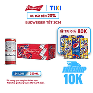 Thùng 24 Lon Bia Budweiser Chính Hãng (330ml/ lon) - Phiên Bản Tết 2024