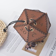 LUSH. Ready Stock Leather D20 Dice Bag Polyhedral Dice Pouch Drawstring Bag for RPG Board Game
